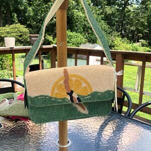 Beaded Lemon Diver Sequin Viral Statement Bag Marshall's Handcrafted India NWT